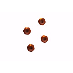 PN Racing Alm 2mm Wheel Lock Nut  Orange (wielmoeren) 4 stuks