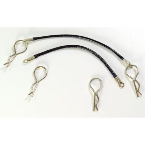 1:10 Body Clips with Rope, black (80mm)