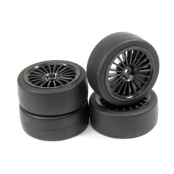 Wheel Set Onroad "15 Spoke / Slick" black 1:10 (4 pcs)