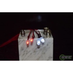 LED set white/red with aluminum holder 