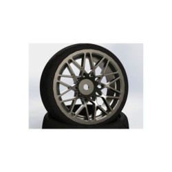 Fastrax 1/10th Street/Tread Tyre Star Spoke Gun Metal Wheel Complete Set of 4