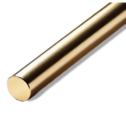 Messing Massief rond staf 7,5 mm , lengte 50 cm