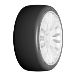 1:8 GT T04 SLICK XM5 Medium – Gemonteerd op nieuwe 20-spaaks stijve witte velg – 1 Paar