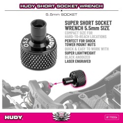 HUDY Korte Dopsleutel 5.5mm