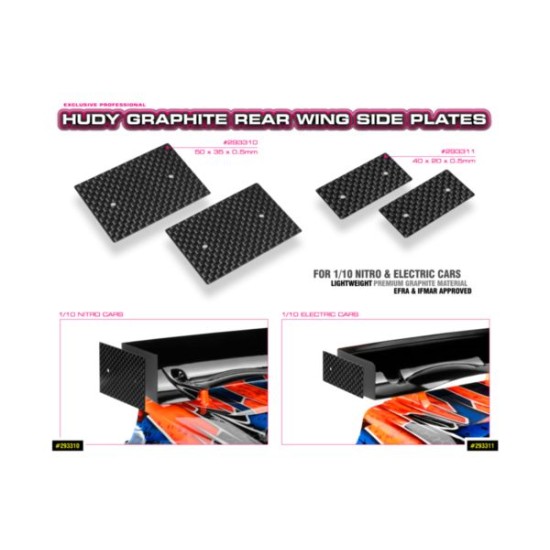 Graphite Rear Wing Side Plates 0.5MM - 1/10 NITRO (2)