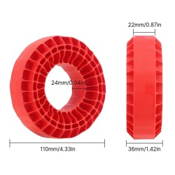 INJORA 4 stuks Siliconen Rubber Inserts Voor 118-122mm 1.9 Banden rood