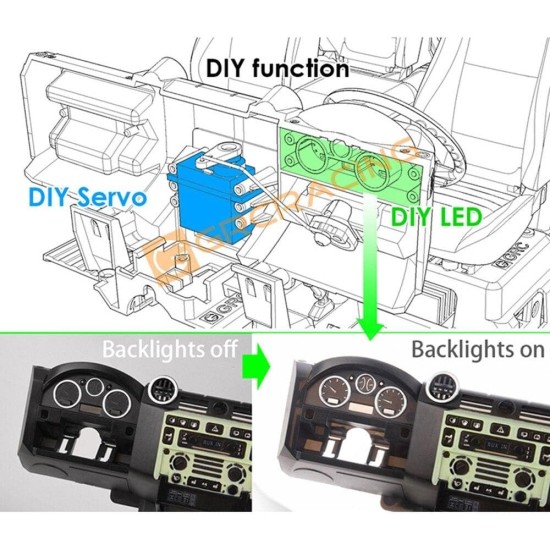 Injora Full Interior Body Shell Cab Seat Kit For TRX-4 Denfender