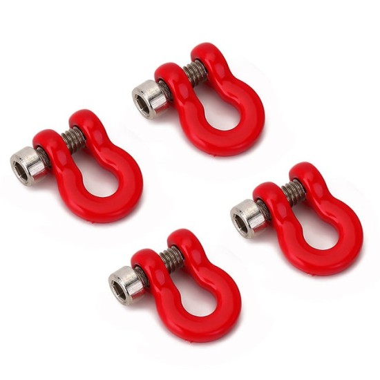 INJORA 4PCS 7x10mm Metal D-rings Tow Hook Shackles for SCX24 Bumpers