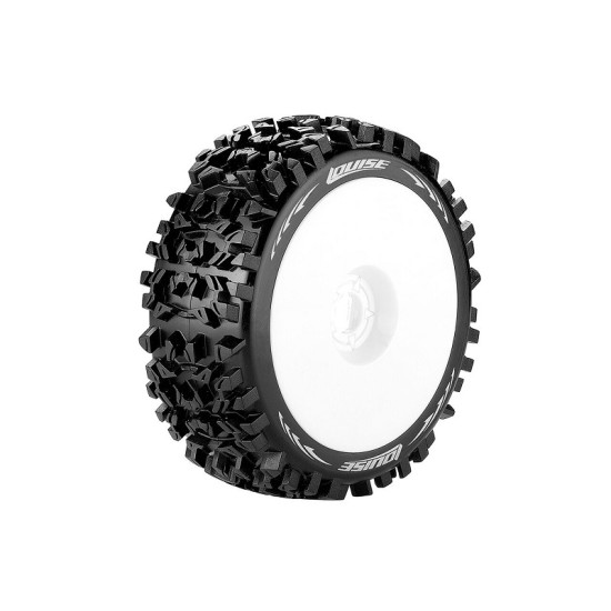 Louise RC B-Pioneer 1/8 Buggy Bandenset Soft  Witte Velgen 17mm Hex 2 stuks