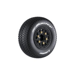 Louise RC SC-MAGLEV 1/10 Short Course Banden Set zacht Gemonteerd Zwarte Wielen Verwijderbare Hex 12, 14, 17mm 2 stuks