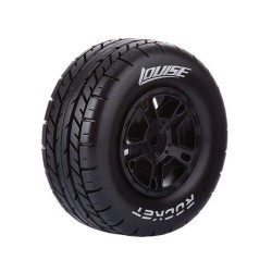 Louise SC-ROCKET 1-10 Short Course Bandenset Gemonteerd Soft Velgen Zwart Zeskant 12mm SLASH 2WD voor