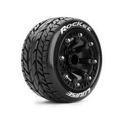 Louise RC ST-ROCKET 1-16 Truck Bandenset Gemonteerd Sport Velgen 2.2 Zwart Zeskant 12mm