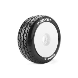 Louise RC B-ROCKET 1/8 Buggy Bandenset - Soft - Witte Velgen - 17mm Hex - 2 stuks