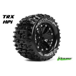 Louise RC MT-PIONEER 1-10 Monster Truck Tire Set Mounted Sport Black 2.8 Rims 1/2-Offset Hex 12mm