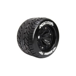 Louise RC MT-ROCKET 1-8 Monster Truck Bandenset Gemonteerd Sport Velgen 3.8 Zwart 1/2-Offset Zeskant 17mm 2 stuks