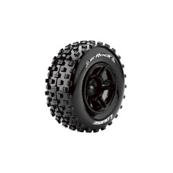 Louise RC SC-ROCK 1-10 Short Course Bandenset Gemonteerd Soft Velgen Zwart Zeskant 12mm  SLASH 2WD Achter - SLASH 4X4 V/A 2 stuks