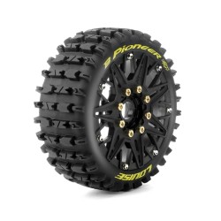 Banden en Wielen B-PIONEER 1/8 Buggy Soft MFT (Verwijderbare 17mm Hex 0 en 1/2 Offset) (2 stuks)