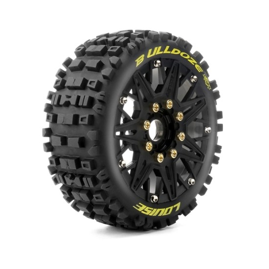 Banden en Wielen B-ULLDOZE 1/8 Buggy Soft MFT (Verwijderbare 17mm Hex 0 en 1/2 Offset) (2 stuks)