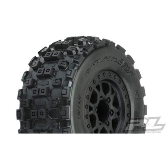 Badlands MX SC 2.2/3.0 M2 (Medium) Tires Mounted on Impulse Black Front Wheels ( vervangende nummer PR10156-10 )