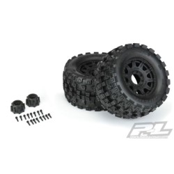 Badlands MX38 HP 3.8" All Terrain BELTED Tires Mounted on Raid Black 8x32 Removable Hex Wheels (2) for 17mm MT Front or Rear