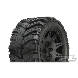 Masher X HP All Terrain BELTED Tires Mounted on Raid 5.7 Black Wheels (2) for X-MAXX, KRATON 8S & Other Large Scale 24mm Hex Vehicles Front or Rear