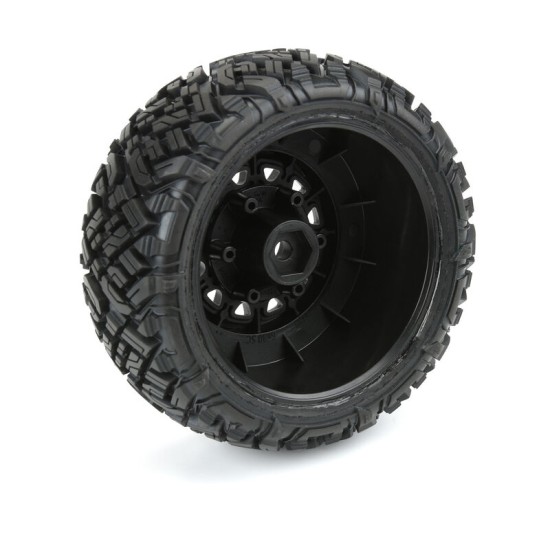 Proline Icon SC 2.2/3.0 M2 (Medium) All Terrain Tires Mounted on Raid Black 6x30 Removable 12mm Hex Wheels (2) for Slash 2wd & Slash 4x4 Front or Rear