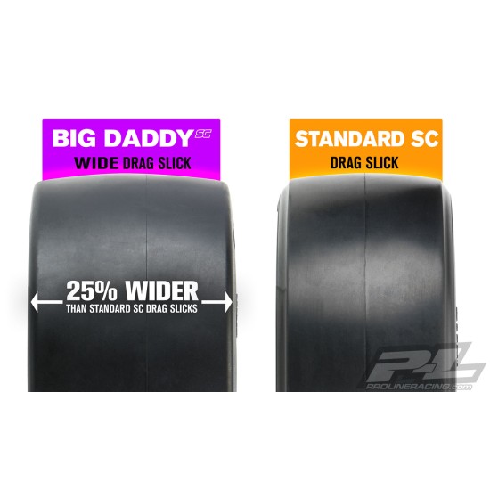 Big Daddy Wide Drag Slick SC 2.2/3.0 MC (Clay) Drag Racing Tires (2) for SC Trucks Rear