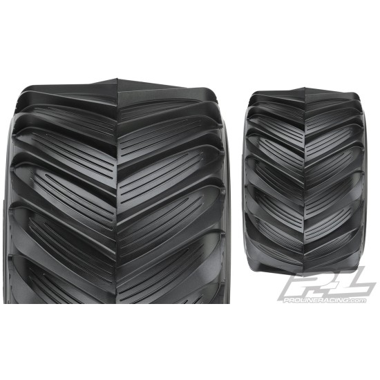 Demolisher 2.6/3.5 All Terrain Tires Mounted on LMT Gray Wheels (2) for Losi LMT Front or Rear