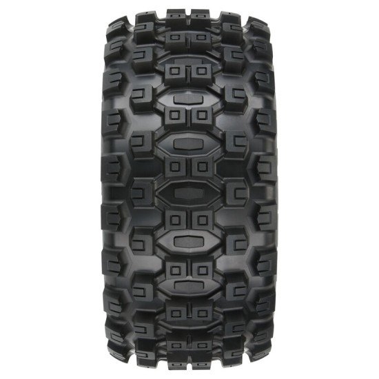 Badlands MX57 All Terrain Tires Mounted on Raid 5.7 Black Wheels (2) for X-MAXX, KRATON 8S