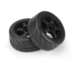 Toyo Proxes R888R 42/100 2.9" S3 (Soft) Street BELTED Tires Mounted on Black 5-Spoke 17mm Wheels (2) for Felony Front or Infraction & Limitless Front or Rear