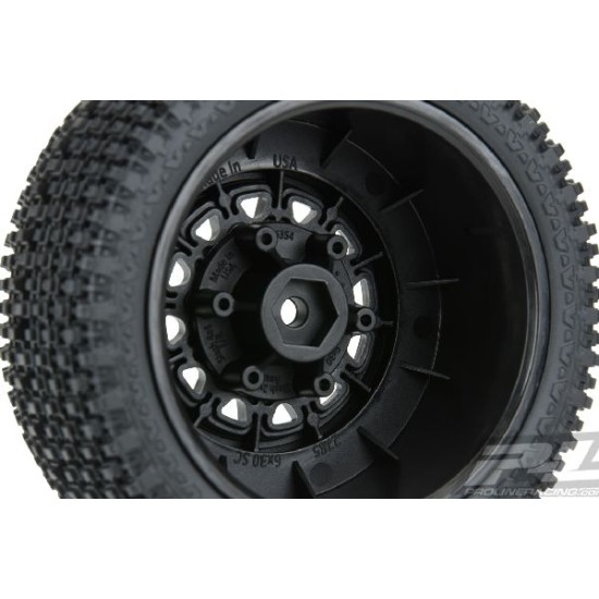 Gladiator SC 2.2"/3.0" M2 (Medium) Tires Mounted on Raid Black 6x30 Removable Hex Wheels (2) for Slash 2wd & Slash 4x4 Front or Rear