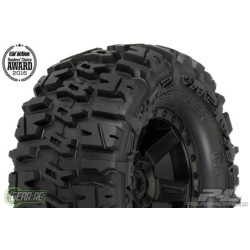 Trencher 2.8" All Terrain Tires Mounted for Electric Stampede/Electric Rustler Rear, Mounted on Desperado Black Wheels