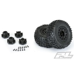 Badlands SC 2.2"/3.0" All Terrain Tires Mounted on Raid Black 6x30 Removable Hex Wheels (2) for Slash 2wd & Slash 4x4 Front or Rear