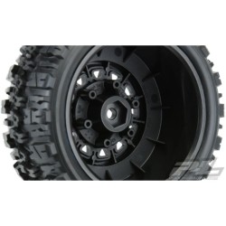 Trencher X SC 2.2"/3.0" All Terrain Tires Mounted for Slash 2wd & Slash 4x4 Front or Rear, Mounted on Raid Black 6x30 Removable Hex Wheels