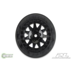 F-11 +3 offset 2.2/3.0 Bl     ack Wheels (2) for SC10RS 2wd,