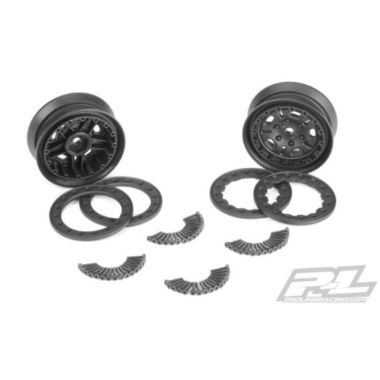 Proline FaultLine 1.9 Black Black Bead-Loc 10 Spoke Wheels for Rock Crawlers Front or Rear