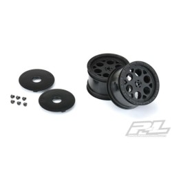 Showtime 2.2" Sprint Car 12mm Hex Rear Black Wheels (2) for Dirt Oval (using 2.2" Buggy Rear Tires)