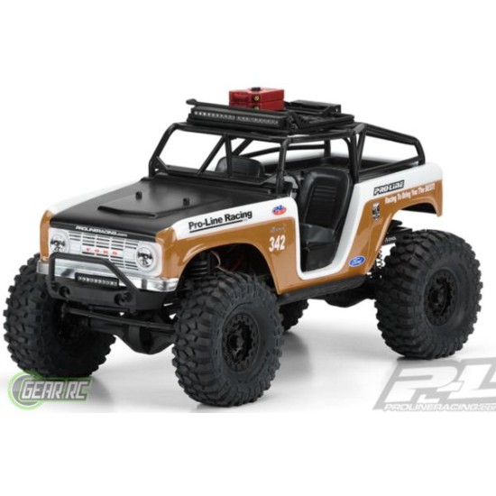 1966 Ford Bronco Clear Body with Ridge-Line Trail Cage for SCX10 Deadbolt