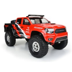 2015 Toyota Tacoma TRD Pro Clear Body Set with Scale Molded Accessories for 12.3" (313mm) Wheelbase Scale Crawlers