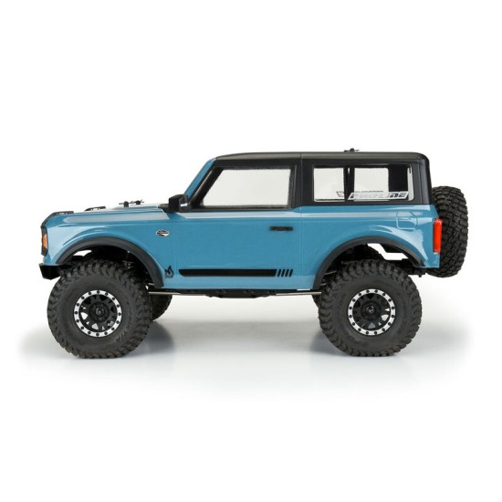 2021 Ford Bronco Clear Body Set with Scale Molded Accessories for 11.4" (290mm) Wheelbase Scale Crawlers