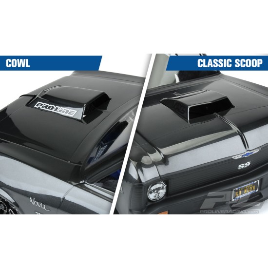 No Prep Drag Racing Optional Hood Scoops and Blowers Variety Pack (Clear)