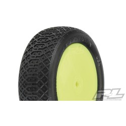 Electron 2.2” 2WD MC (Clay) Off-Road Buggy Tires Mounted on Velocity Yellow Wheels for TLR 22 5.0 2WD Buggy Front