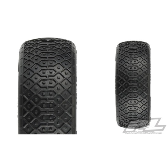 Electron 2.2” 4WD MC (Clay) Off-Road Buggy Tires Mounted on Velocity Yellow Wheels for TLR 22X-4 & XB4 Buggy Front