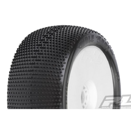 Hole Shot 4.0 S3 (Soft) Off-Road 1:8 Truck Tires Mounted on White Zero Offset Wh