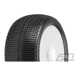 Buck Shot 4.0 S3 (Soft) Off-Road 1:8 Truck Tires Mounted on White Zero Offset Wh