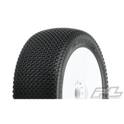 Slide Lock S3 (Soft) Off-Road 1:8 Buggy Tires Mounted on White Wheels (2) for Front or Rear