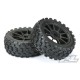 Badlands MX M2 (Medium) All Terrain 1:8 Buggy Tires Mounted on Mach 10 Black Wheels (2) for Front or Rear