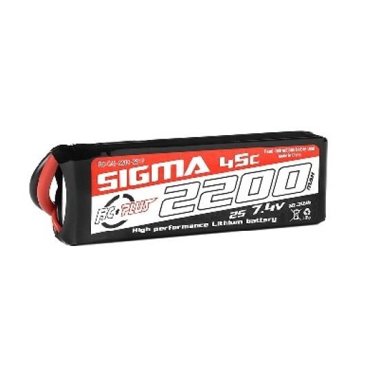 RC Plus Li-Po Batterypack Sigma 45C 2200 mAh 2S1P 7.4V XT-60