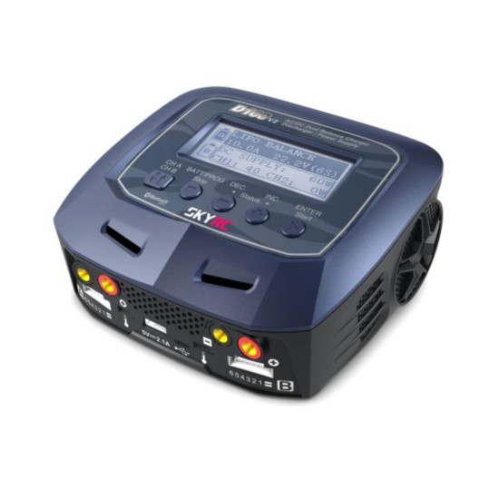 SkyRC D100 V2 AC/DC LiPo 1-6s 10A 100W lader SkyRC D100 V2 AC/DC LiPo 1-6s 10A 100W lader