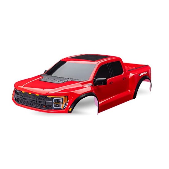 Body, Ford Raptor R, compleet (rood) (inclusief grille, achterklep afwerking, zijspiegels, decals en clipless montage) (vereist #10124 & 10125 carrosseriebevestigingen)